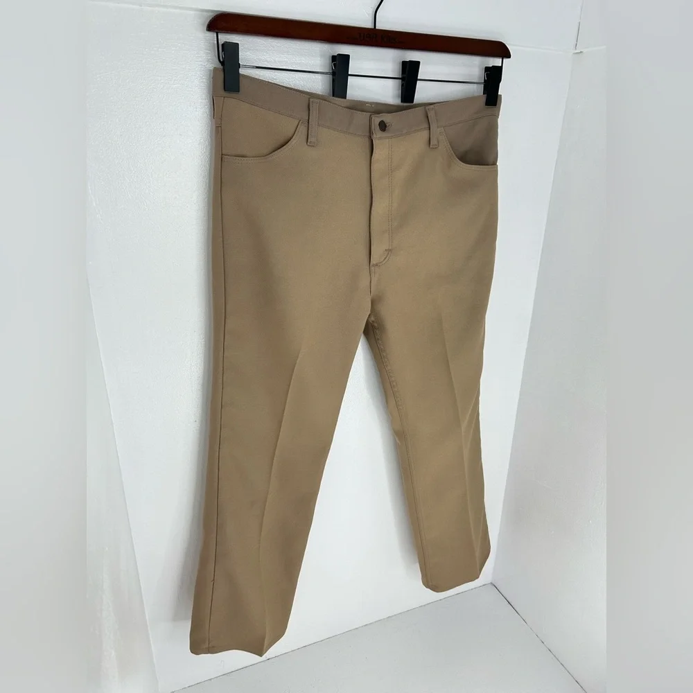 Wrangler Vintage 90's Tan Polyester Pants Size 39x29 (Tag 40x29) USA Made‎ 82TN